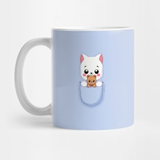 Cat and Teddy Bear Mug